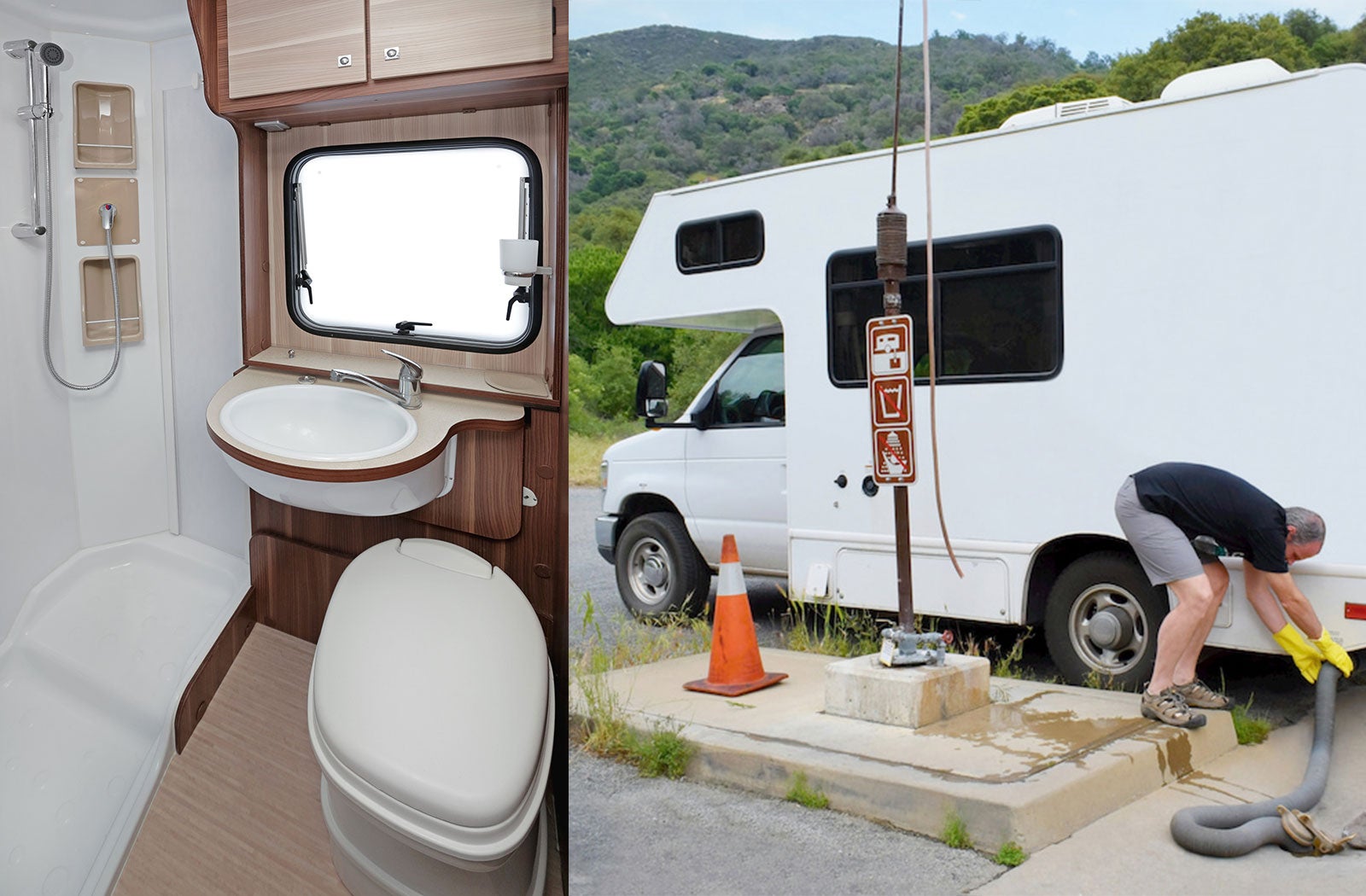 Portable RV/camper toilet and holding tank setup in RICE LAKE, WISCONSIN