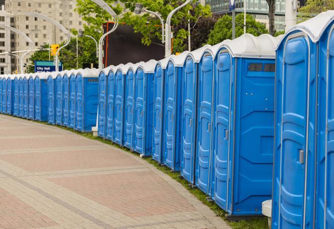 Seasonal porta potty units set up at a RICE LAKE, WISCONSIN venue